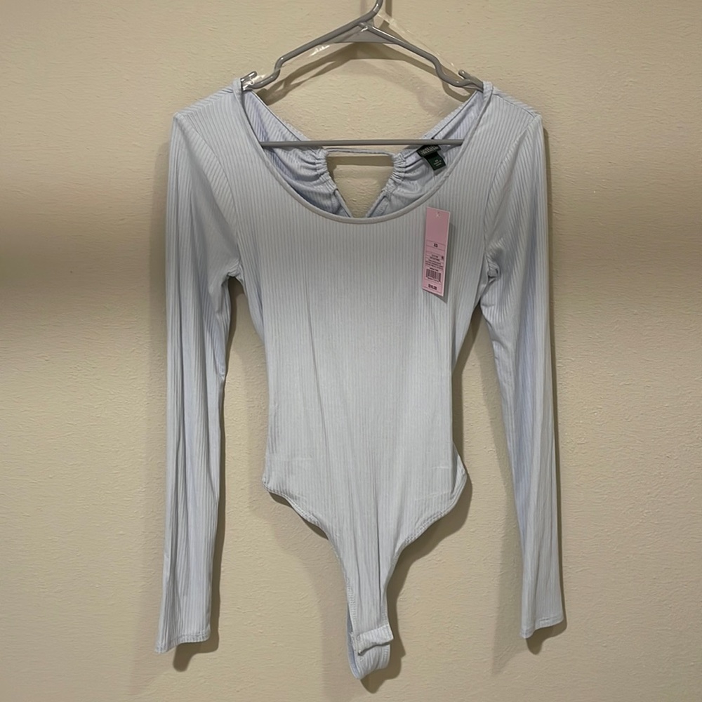 Wild Fable Blue Backless Bodysuit